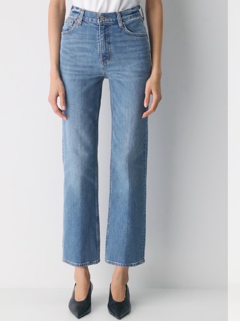 ARITZIA DENIM FORUM The Arlo Hi-Rise Straight Jeans 30 Kiss & Tell Bleu 5 Years